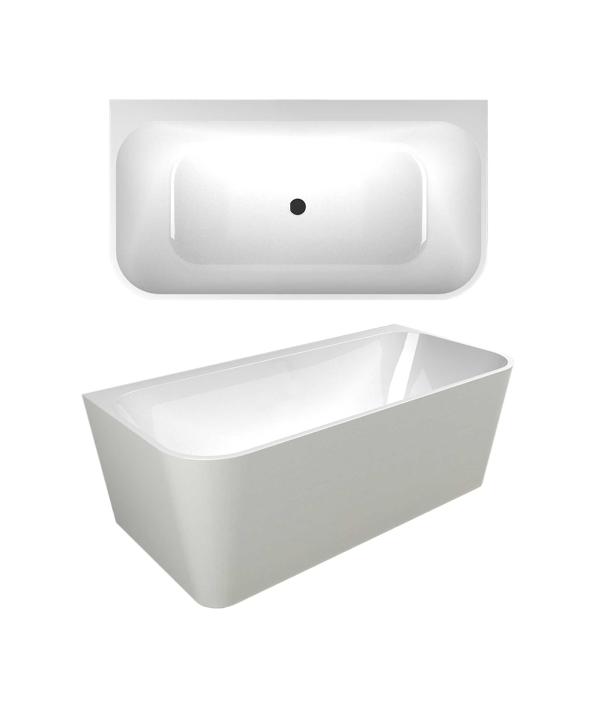 Plati 130 Back-to-wall freestanding bath - no overflow