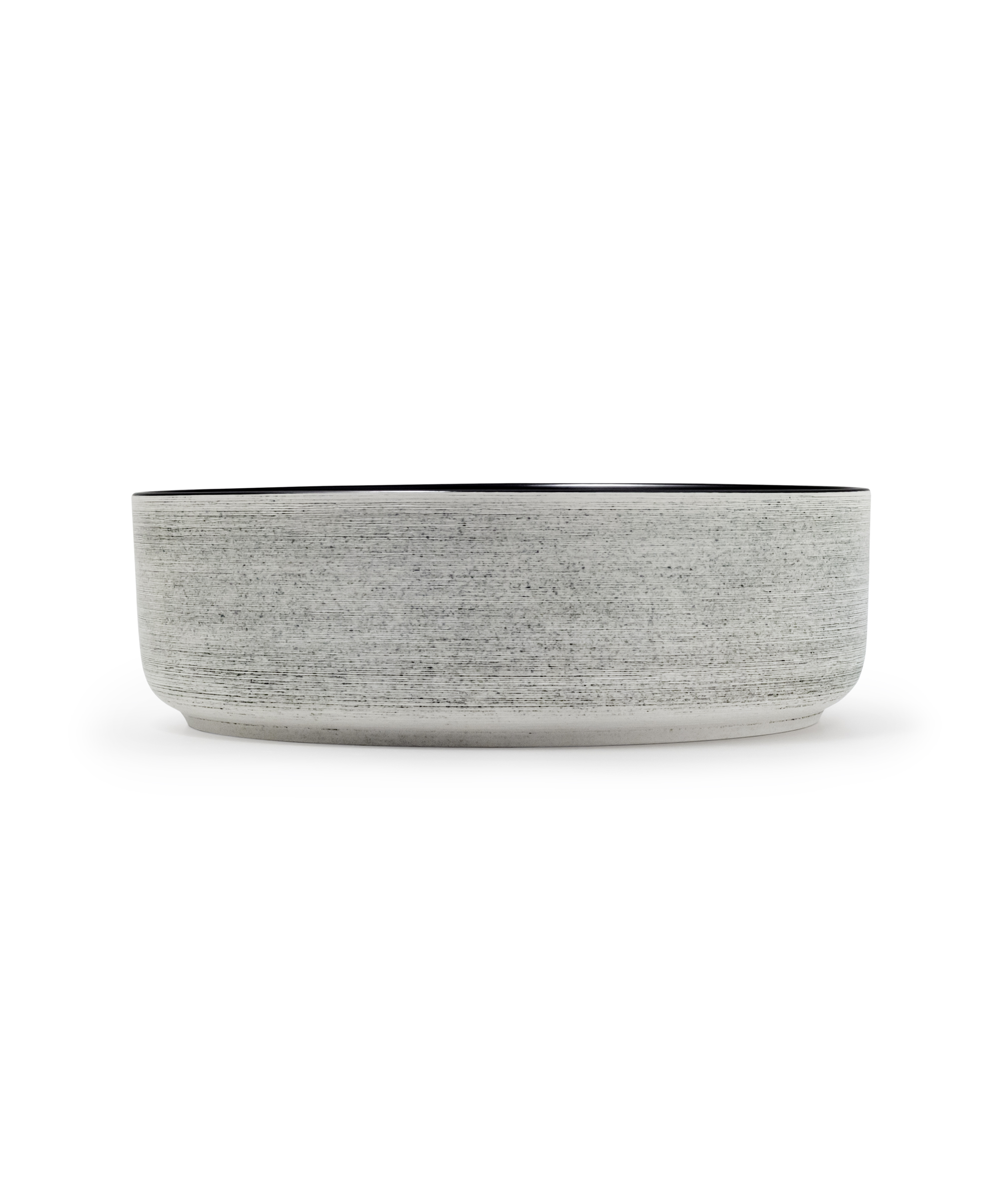 Arko 355 ceramic basin - Black Texture outer, Black Silk Matte inner