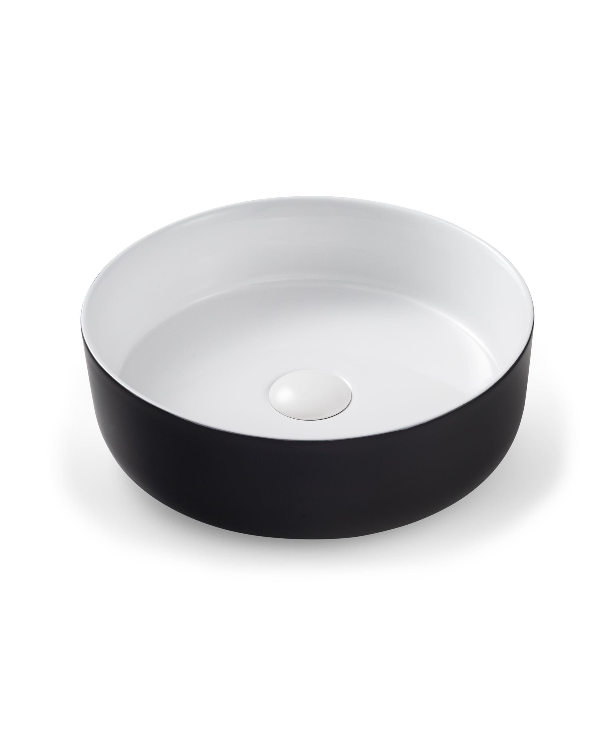 Arko 355 ceramic basin - Black and White Silk Matte