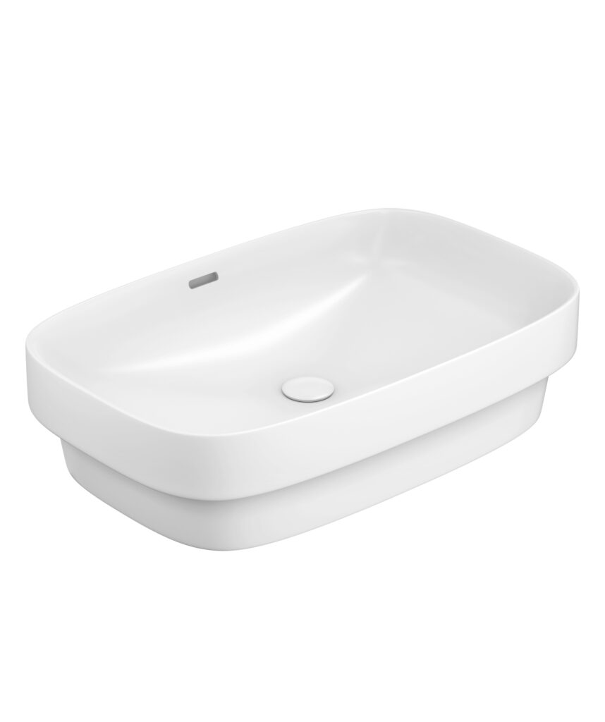 Obello 600 ceramic basin - White Silk Matte