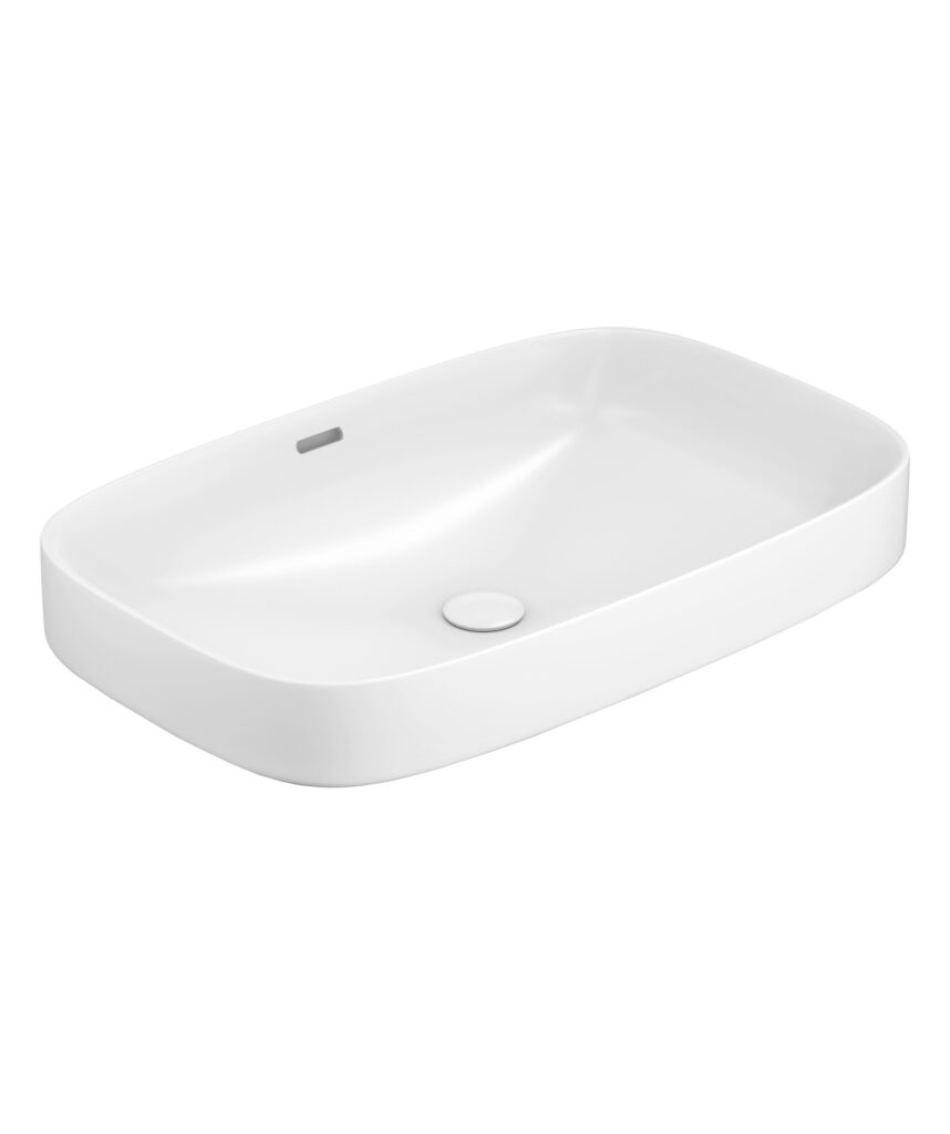 Obello 600 ceramic basin - White Silk Matte