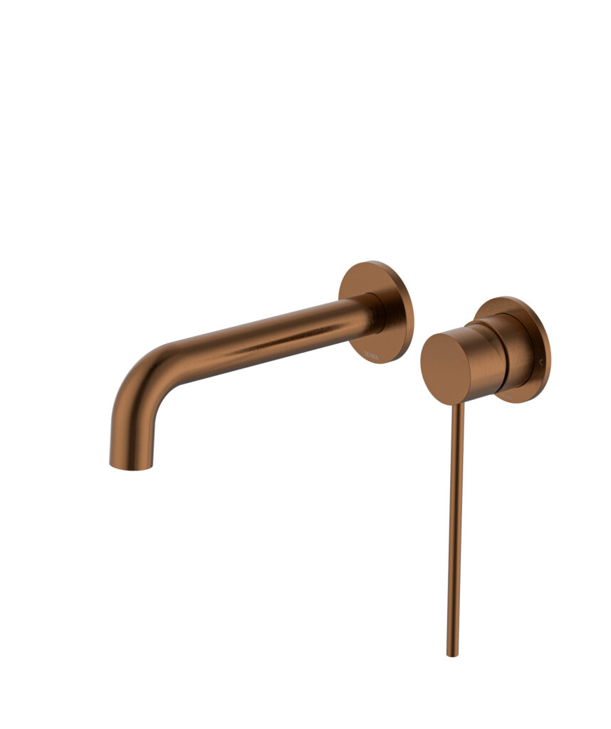Anson Care Wall Mixer and Spout Set with Separate Backplates - Lead Free - Brushed Bronze