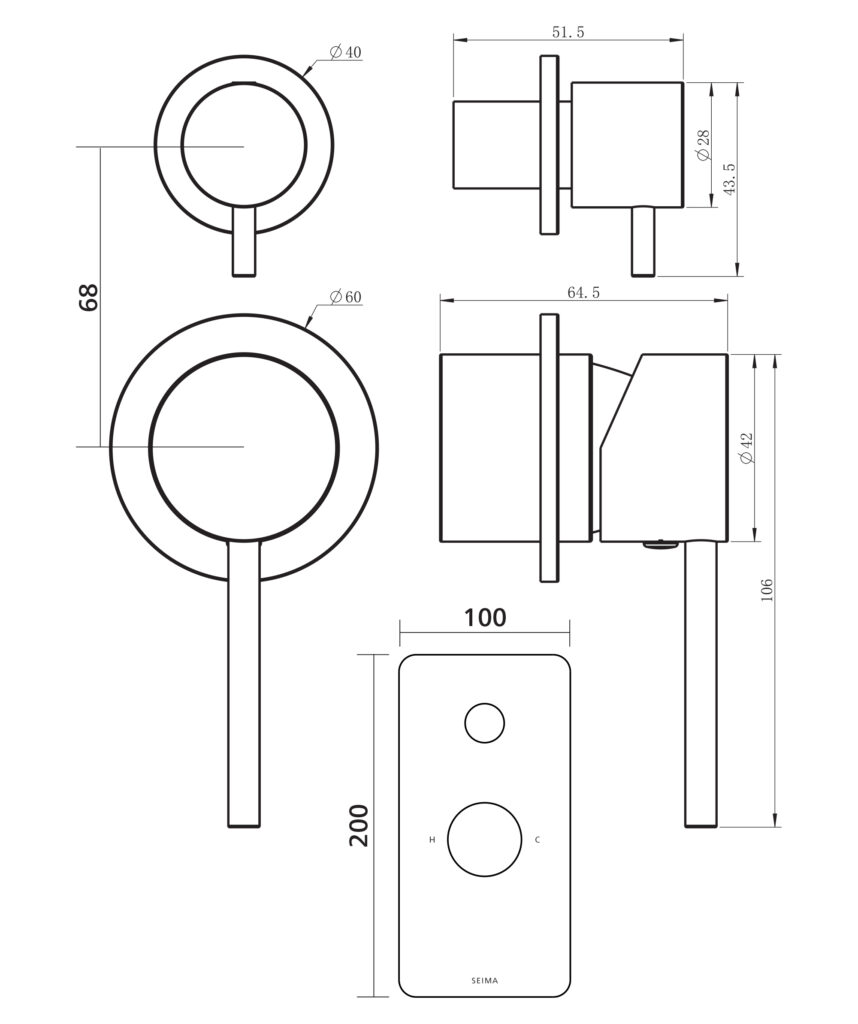 Anson Diverter Mixer with Separate Backplates - Lead Free - Chrome