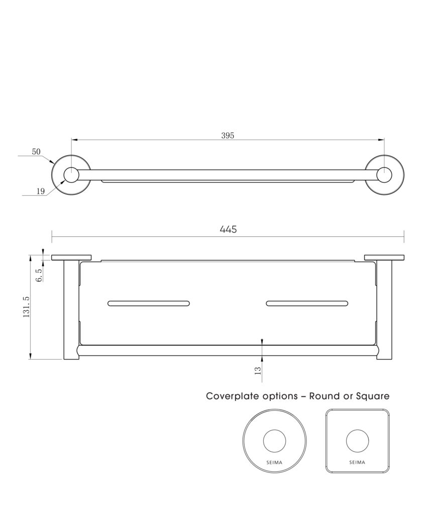 Anson Round Shower Shelf - Black Matte