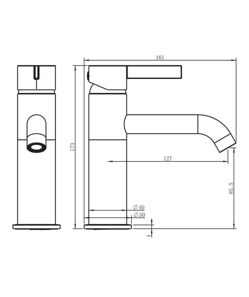 Edge Basin Mixer - Lead Free - Gunmetal