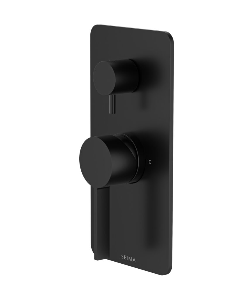 Edge Diverter Mixer with Full Backplate - Lead Free - Black Matte