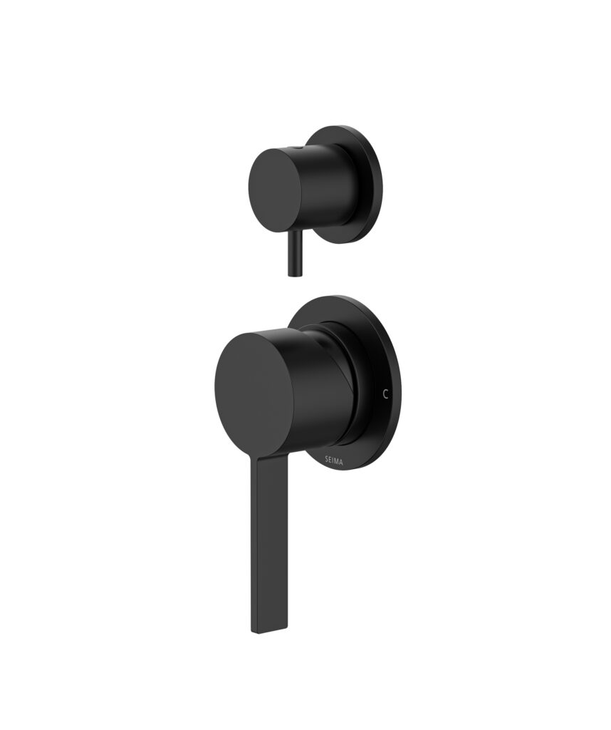 Edge Diverter Mixer with Separate Backplates - Lead Free - Black Matte