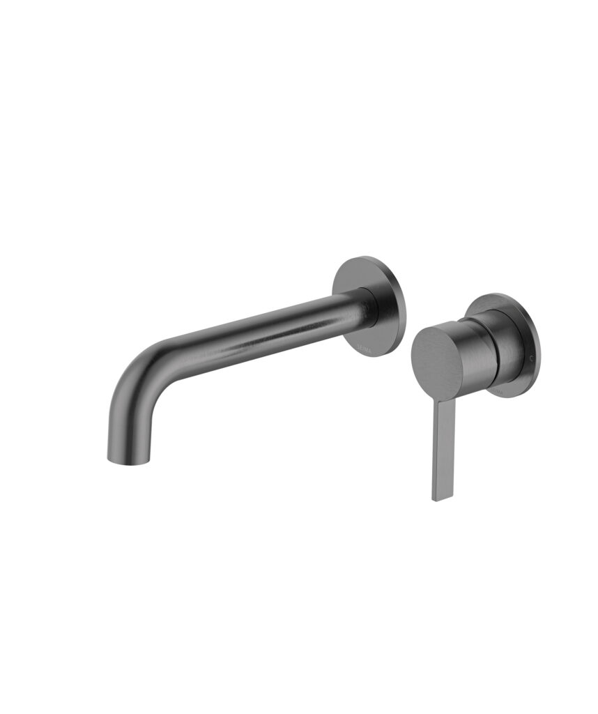 Edge Wall Mixer and Spout Set with Separate Backplates - Lead Free - Gunmetal