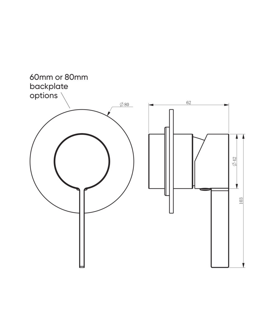 Edge Wall Mixer with 60mm Backplate - Lead Free - Brushed Gold