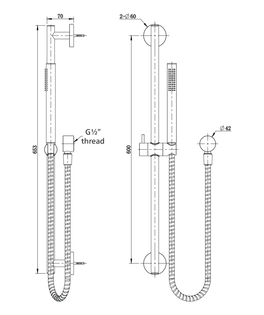 Enna Rail Shower - Gunmetal