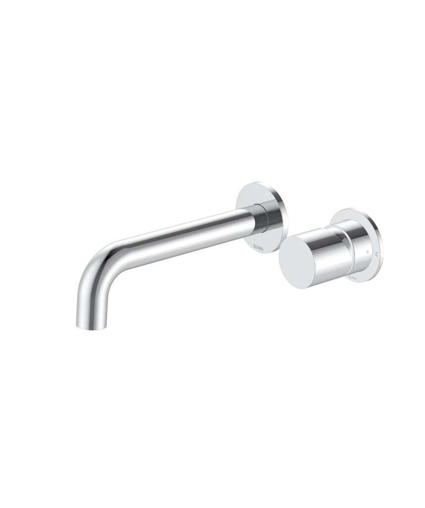 Enna Wall Mixer and Spout Set with Separate Backplates - Lead Free - Chrome