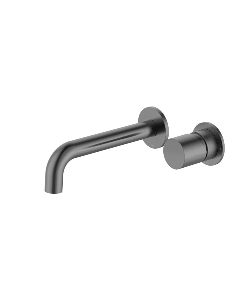 Enna Wall Mixer and Spout Set with Separate Backplates - Lead Free - Gunmetal