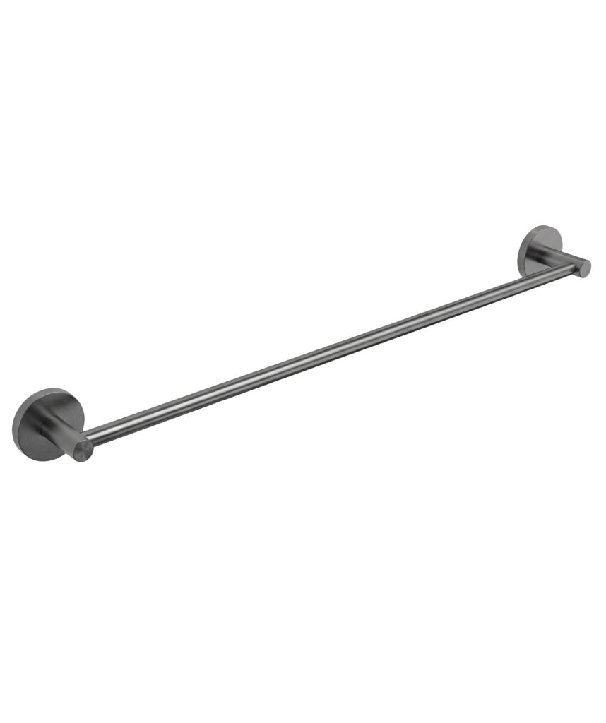 Anson Round Towel Rail Single 600mm - Gunmetal