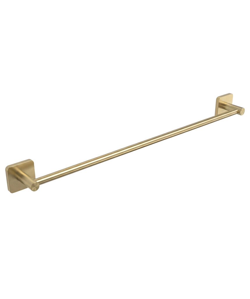 Anson Square Towel Rail Single 600mm - Brushed Gold