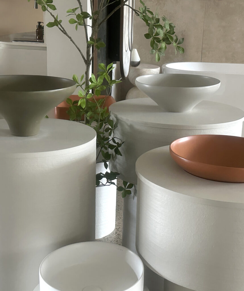 Agra 430 ceramic basin - Olive Silk Matte